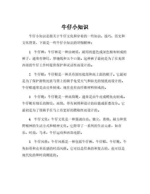 牛仔小知识