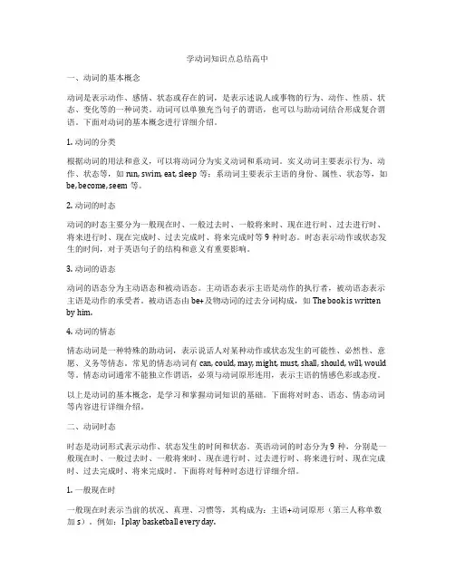 学动词知识点总结高中