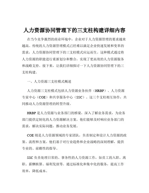 人力资源协同管理下的三支柱构建详细内容