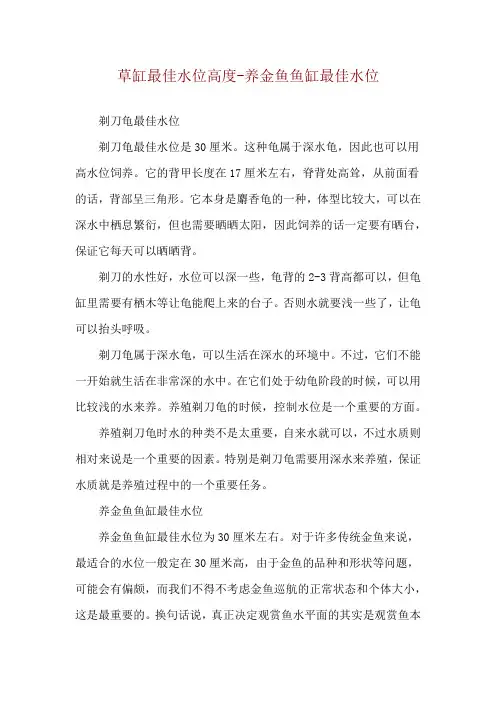 草缸最佳水位高度-养金鱼鱼缸最佳水位
