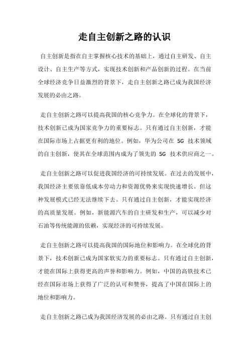 走自主创新之路的认识