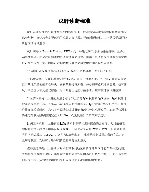 戊肝诊断标准