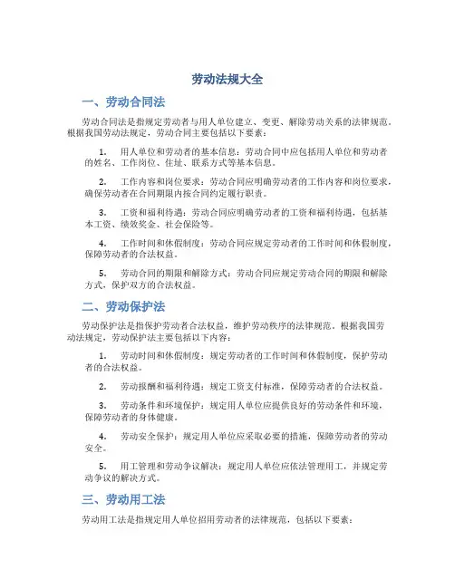 劳动法规大全