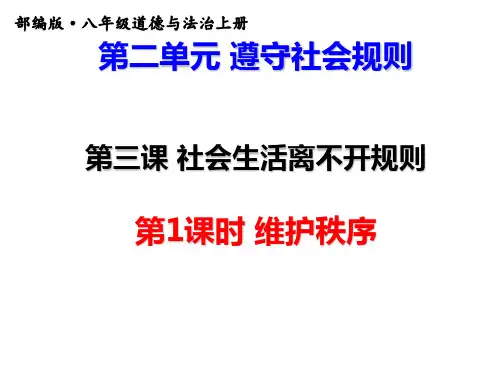 人教版《道德与法治》八年级上册(部编版)课件：第三课第1课时 维护秩序 (共19张PPT)