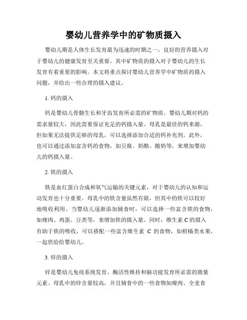 婴幼儿营养学中的矿物质摄入