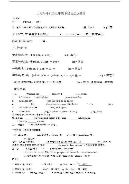 (word完整版)上海牛津英语五年级下册语法点整理(2).docx