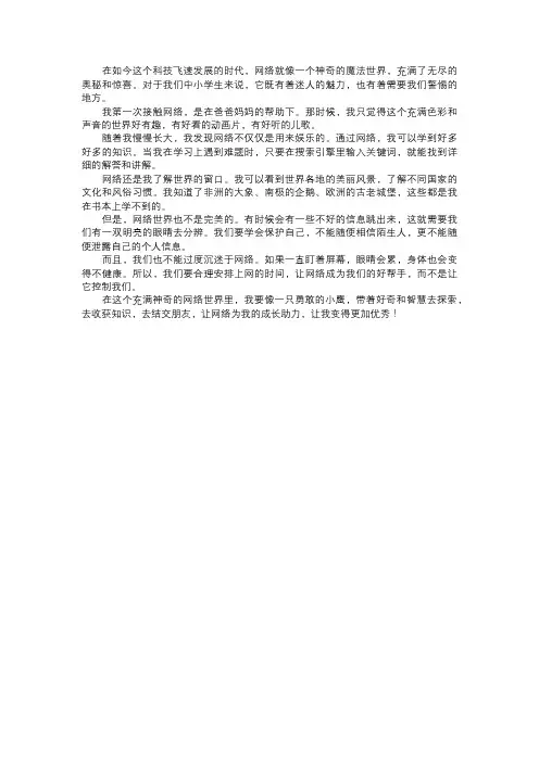 我遨游的网络世界