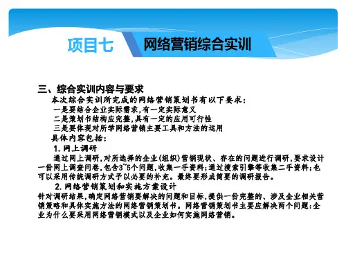 中职网络营销实务项目七网络营销综合实训