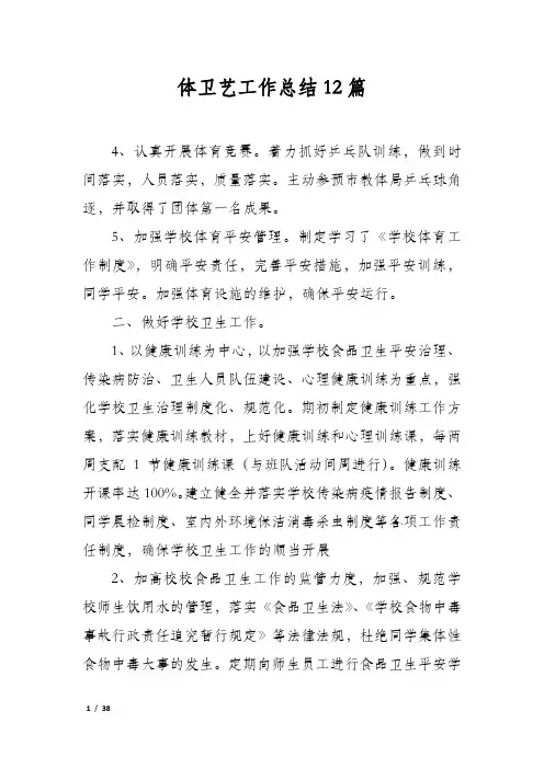 体卫艺工作总结12篇
