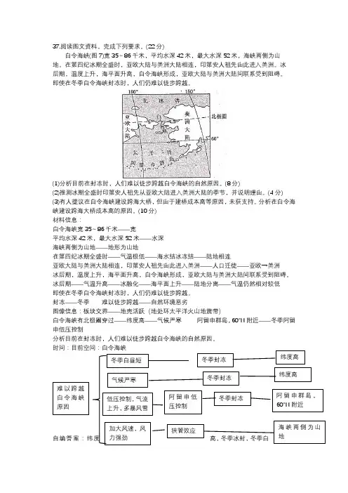 2017新课标2卷高考试题(地理)  解析 37题