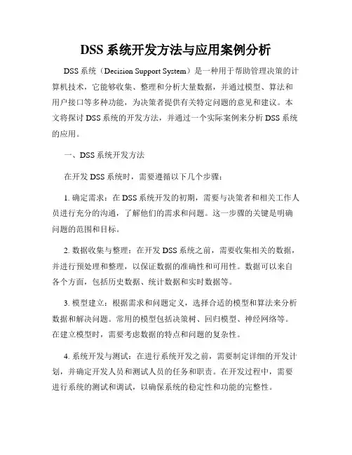 DSS系统开发方法与应用案例分析
