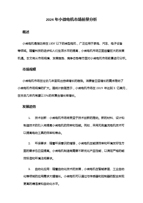 2024年小微电机市场前景分析