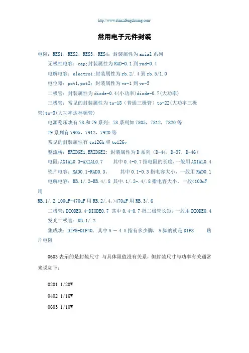 常用电子元件封装及尺寸[2]