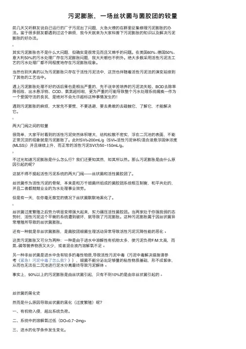 污泥膨胀，一场丝状菌与菌胶团的较量