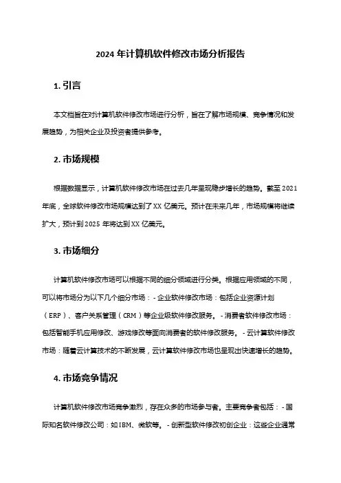 2024年计算机软件修改市场分析报告