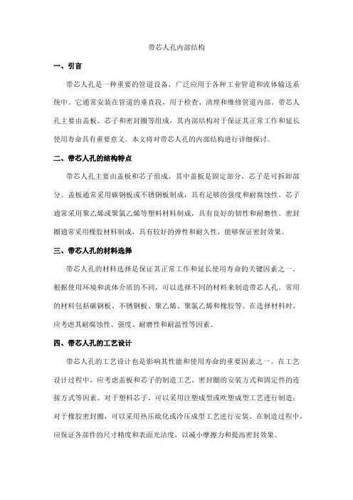 带芯人孔内部结构