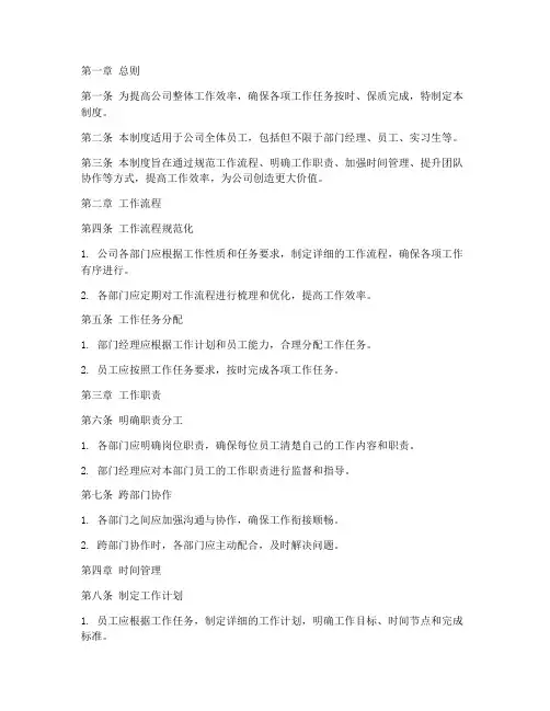 公司工作效率管理制度