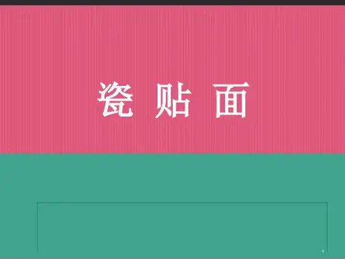 瓷贴面最新PPT课件