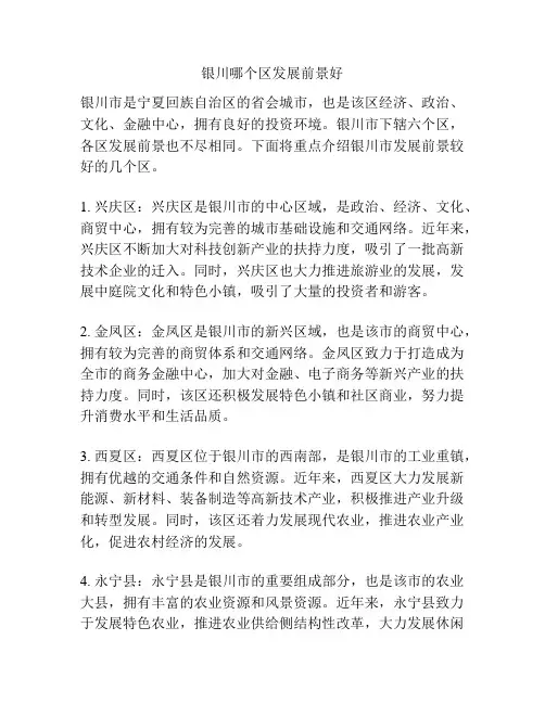 银川哪个区发展前景好