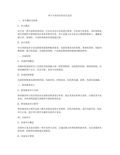 审计专业知识知识点总结