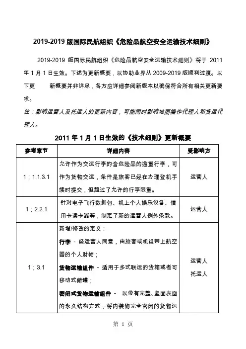 2019-2019版国际民航组织《危险品航空安全运输技术细则》16页