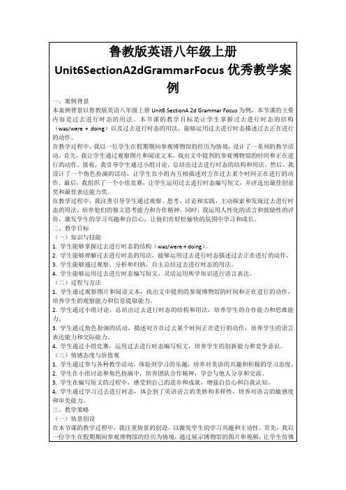 鲁教版英语八年级上册Unit6SectionA2dGrammarFocus优秀教学案例