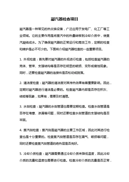 凝汽器检查项目