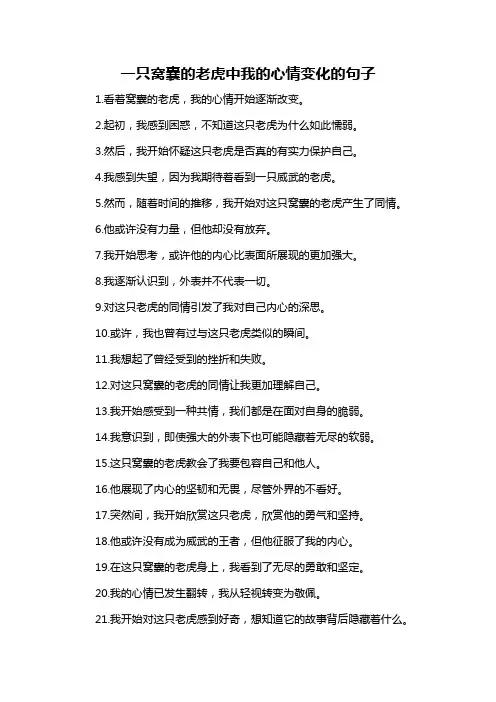 一只窝囊的老虎中我的心情变化的句子