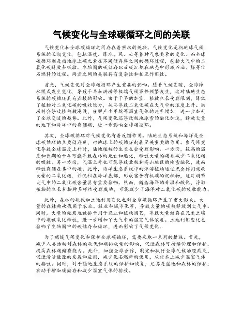 气候变化与全球碳循环之间的关联