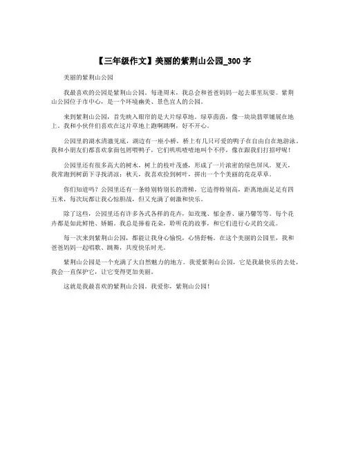 【三年级作文】美丽的紫荆山公园_300字
