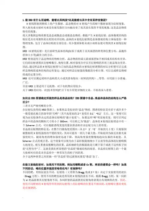 XRD常见问题分析大全