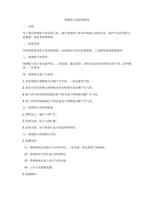 填埋场气体管理制度