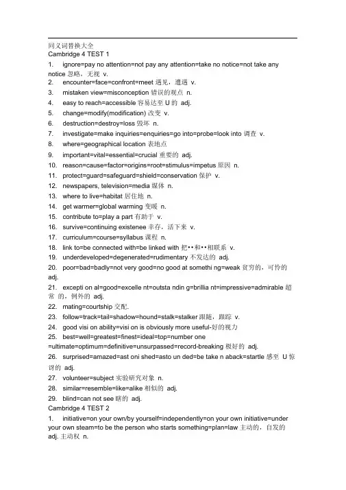 word完整版同义词替换大全推荐文档