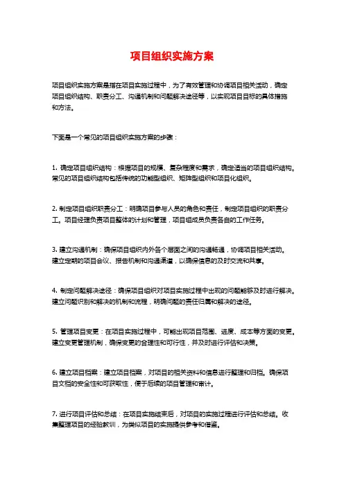 项目组织实施方案