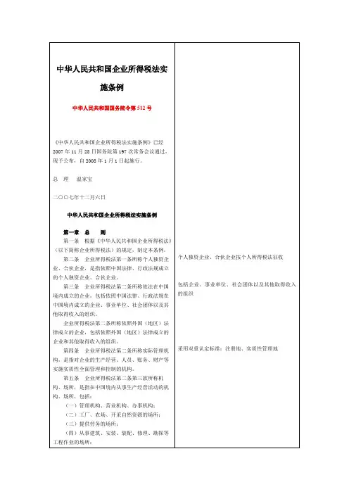 中华人民共和国企业所得税法实施条例解读