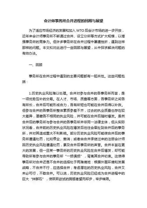 会计师事务所合并进程的回顾与展望