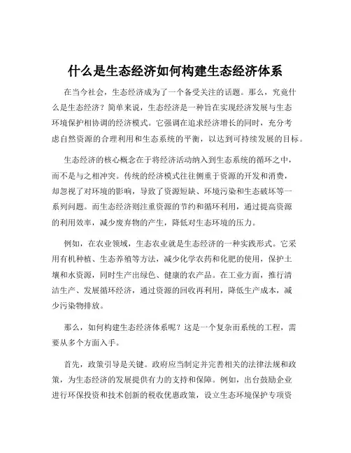 什么是生态经济如何构建生态经济体系