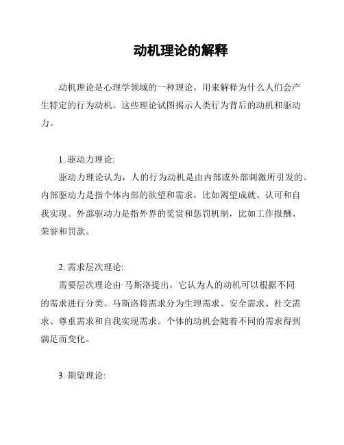 动机理论的解释