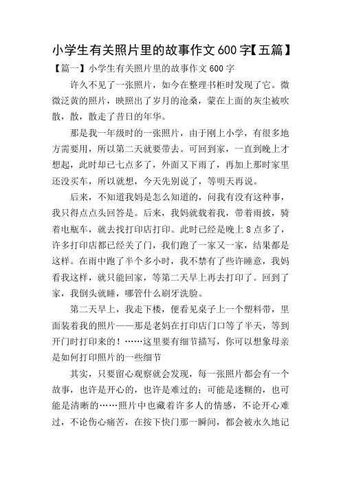 小学生有关照片里的故事作文600字【五篇】