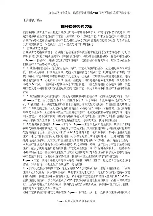 【精品】四种自硬砂地选择