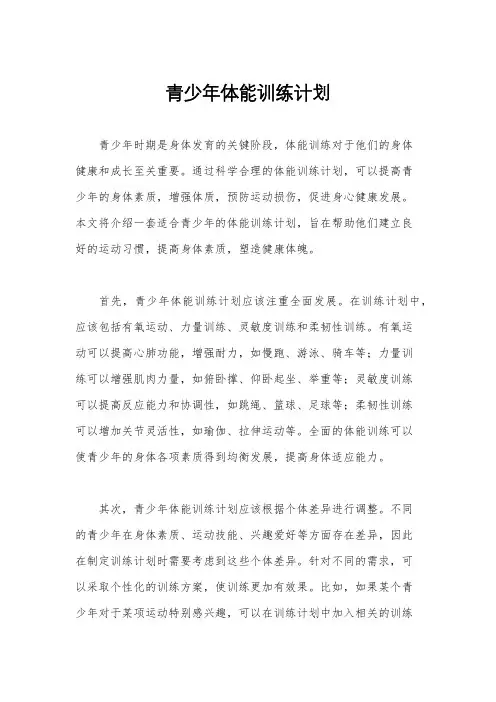 青少年体能训练计划