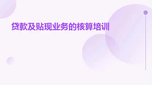 贷款及贴现业务的核算培训