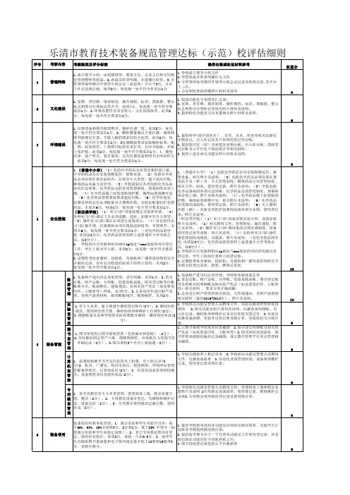 《乐清市教育技术装备规范管理达标(示范)校评估细则》佐证材料参考