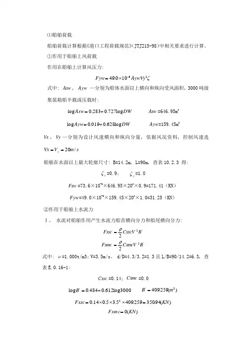 船舶荷载计算书