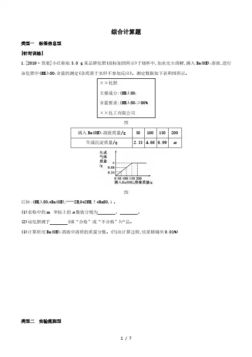 2020届中考化学三轮复习《综合计算》专题压轴练习
