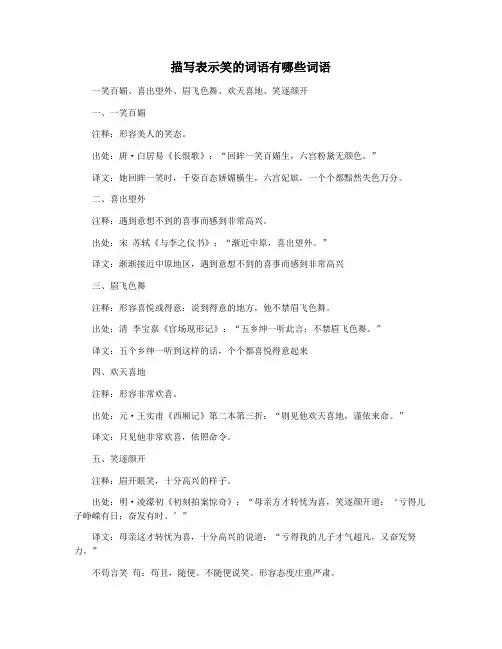 描写表示笑的词语有哪些词语