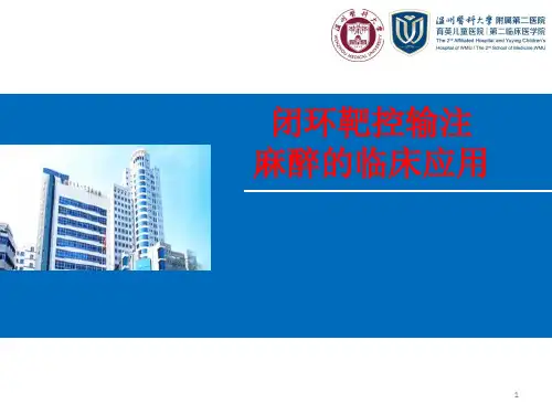 麻醉学课件：闭环把控输注的临床应用