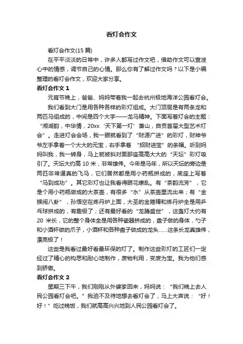 看灯会作文