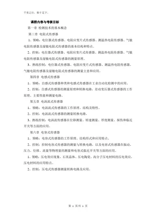 自动检测与仪表考纲