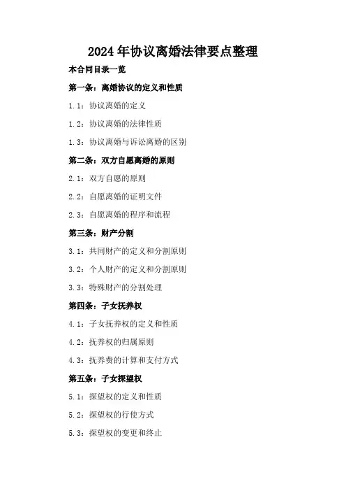 2024年协议离婚法律要点整理